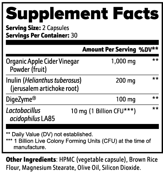 NuYou Apple Cider Vinegar Capsules - Gut Repair